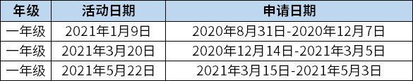 ***國際部2021小學活動日期